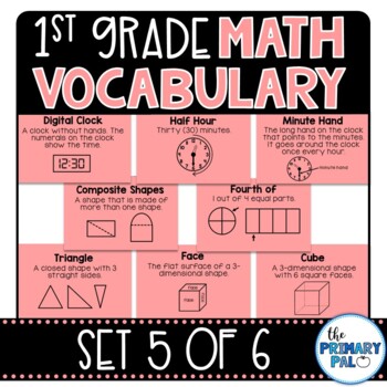 Preview of First Grade Math Vocabulary Set 5
