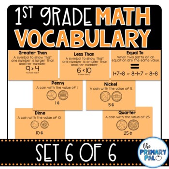 Preview of First Grade Math Vocabulary Set 6