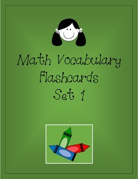 Preview of Math Vocabulary Flashcards Set 1