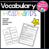 Math Vocabulary Game Headbands