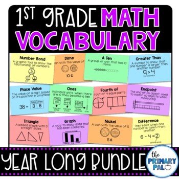 Preview of First Grade Math Vocabulary Bundle