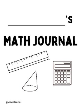 Preview of Math Vocabulary Journal