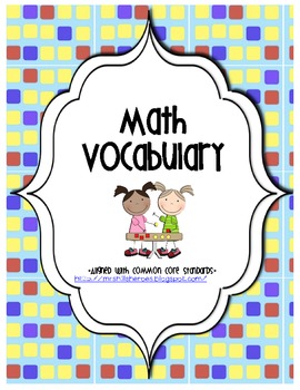 Math Vocabulary Journal Graphic Organizers by Hill's Heroes | TPT