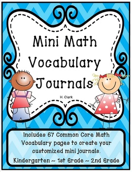 Preview of Math Vocabulary Journals {Common Core Math}
