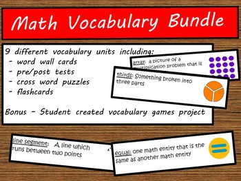 Preview of Math Vocabulary Packet Bundle