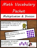 Math Vocabulary Unit - Multiplication & Division