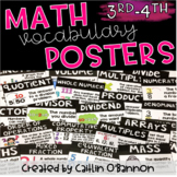 Math Vocabulary Posters - 3rd & 4th Grade {EDITABLE}