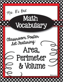 Preview of Math Vocabulary Posters:  Area, Perimeter & Volume