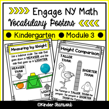 Preview of Math Vocabulary Posters for Engage New York Kindergarten, Module 3