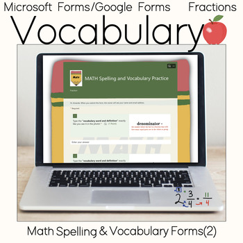 Preview of Math Vocabulary Practice - Digital Forms (google & microsoft)
