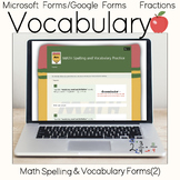 Math Vocabulary Practice - Digital Forms (google & microsoft)