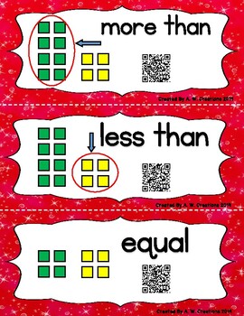 Preview of Math Vocabulary QR Code Cards - Kindergarten