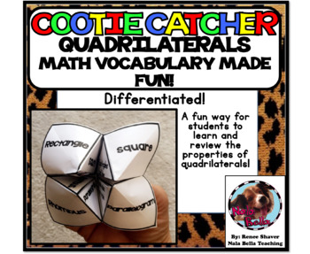 Preview of Math Vocabulary Quadrilateral Cootie Catcher
