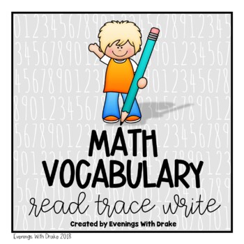 Preview of Math Vocabulary (Read Trace Write)