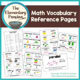 Math Vocabulary Reference Pages
