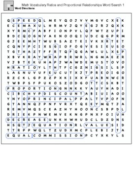 Preview of Math Vocabulary Statistics and Probability Word Search