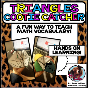 Preview of Math Vocabulary Triangle Cootie Catcher