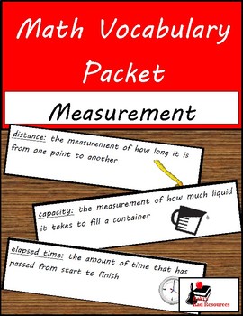 Preview of Math Vocabulary Unit - Measurement