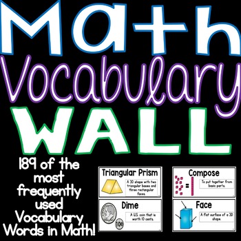 Preview of Math Vocabulary Word Wall