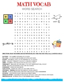 Math Vocabulary Word Search