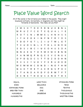 fourth grade math vocabulary word search pack by puzzles to print