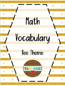 Preview of Math Vocabulary Word Wall Posters – Bee