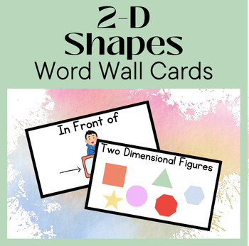 Preview of Math Vocabulary Word Wall Cards 2 dimensional figures Kindergarten resources