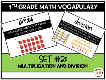 4th Grade Addition & Subtraction Word Wall Vocabulary Bunting