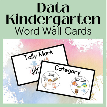 Preview of Math Vocabulary Word Wall Collect Sort Compare Count Data Kindergarten resources