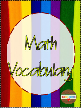 Preview of Math Vocabulary Word Wall Posters – Colors of the Rainbow