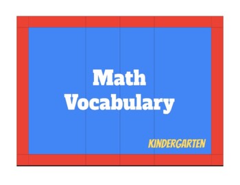 Preview of Math Vocabulary - Word Wall / Flash Cards (word + picture) - Kindergarten Level