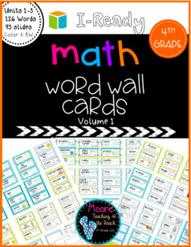 Preview of I-Ready Math Vocabulary Word Wall, 4th Grade Volume 1