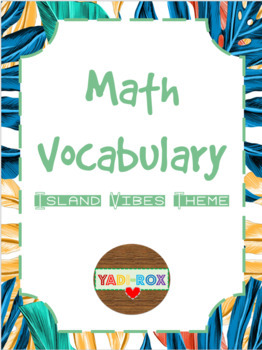 Preview of Math Vocabulary Word Wall Posters – Island Vibes