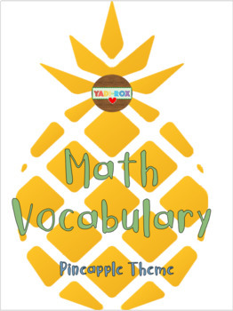 Preview of Math Vocabulary Word Wall Posters – Pineapple