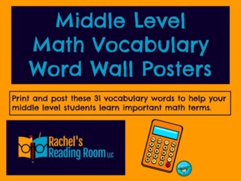 Preview of Math Vocabulary Word Wall Posters