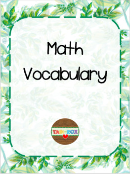 Preview of Math Vocabulary Word Wall Posters – Leafy Garden