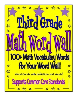 Preview of Math Vocabulary Word Wall - Third Grade - Supports CCS
