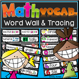 Math Vocabulary Word Wall and Tracing