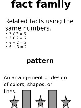 Preview of Math Vocabulary Word Wall - Patterns and Statistics