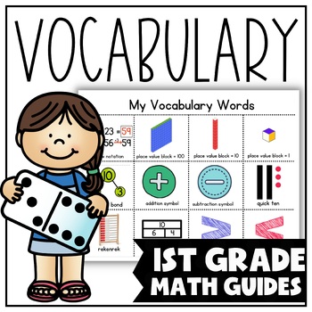 Preview of Math Vocabulary Student Study Guides for 1st Grade