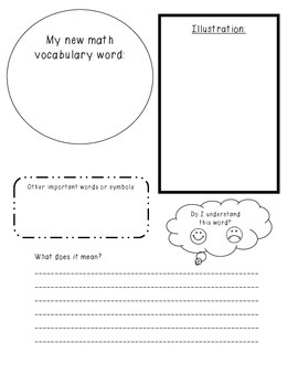 Preview of Math Vocabulary Worksheet