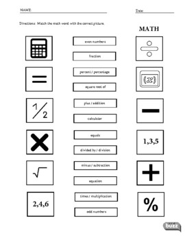 math vocabulary worksheets esl efl beginner esp tpt