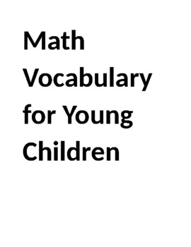 Preview of Math Vocabulary for Young Children