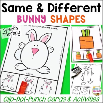 Preview of Same and Different Bunny Shapes - Basic Concepts Activities