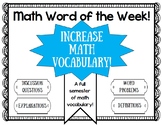 Math Vocabulary- math word of the week
