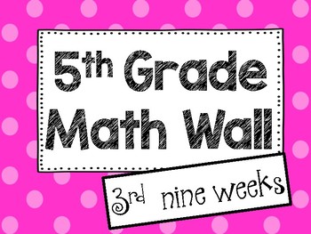 Preview of 5th Grade Math Wall ~ 3rd Nine Weeks