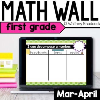 Preview of Digital Calendar Math PowerPoint for First Grade Math Review in March & April