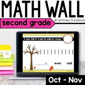Preview of 2nd Grade Calendar Math Skills Review PowerPoint for October and November