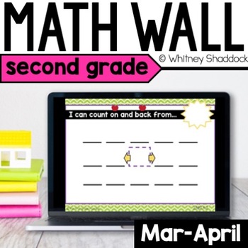 Preview of Digital Calendar Math PowerPoint for 2nd Grade Math Review in March & April