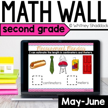 Preview of Digital Calendar Math PowerPoint for 2nd Grade Math Review in May & June